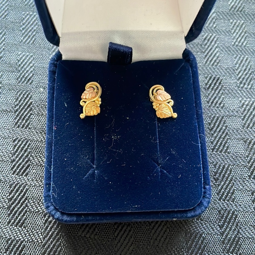 Black Hills Gold 10K Grapevine Earrings